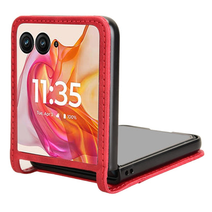 For Motorola Razr 50 Ultra Retro Texture Leather Phone Case(Red) by buy2fix