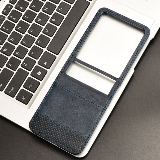 For Motorola Razr 50 Ultra Retro Texture Leather Phone Case(Blue) by buy2fix