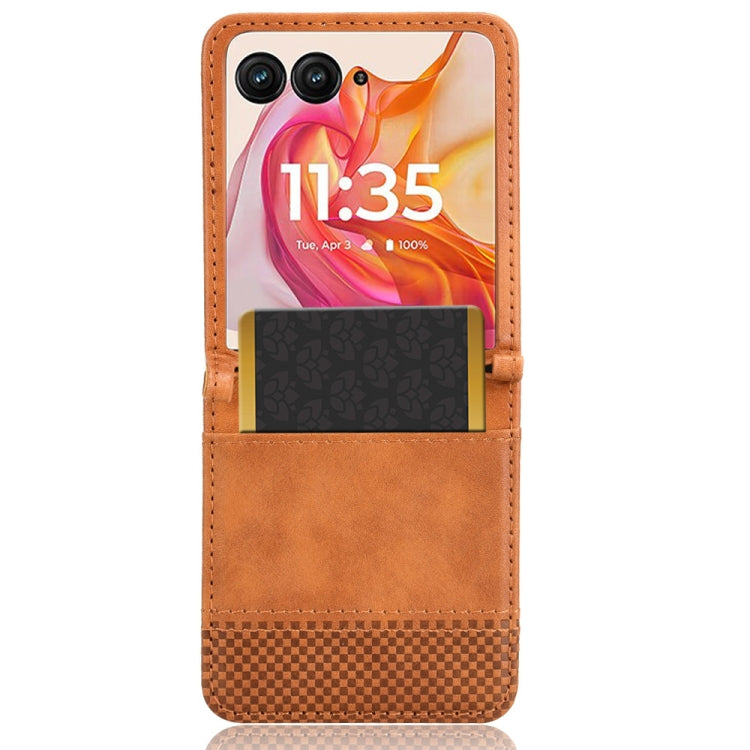 For Motorola Razr 50 Ultra Retro Texture Leather Phone Case(Brown) by buy2fix