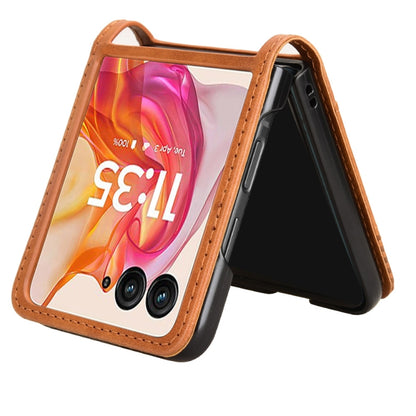 For Motorola Razr 50 Ultra Retro Texture Leather Phone Case(Brown) by buy2fix