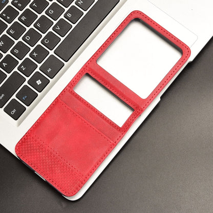 For Motorola Razr 50 Retro Texture Leather Phone Case(Red) by buy2fix
