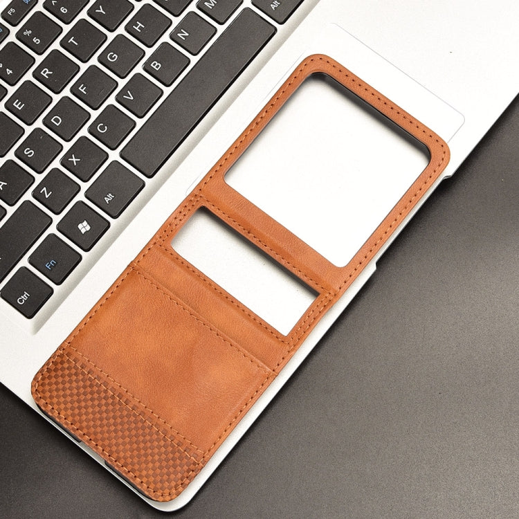 For Motorola Razr 50 Retro Texture Leather Phone Case(Brown) by buy2fix