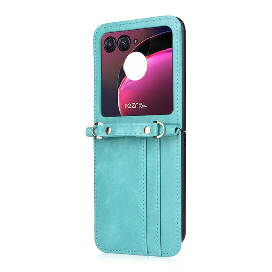 For Motorola Razr 40 Ultra Crossbody Card Slot Leather Phone Case(Mint Green) by buy2fix