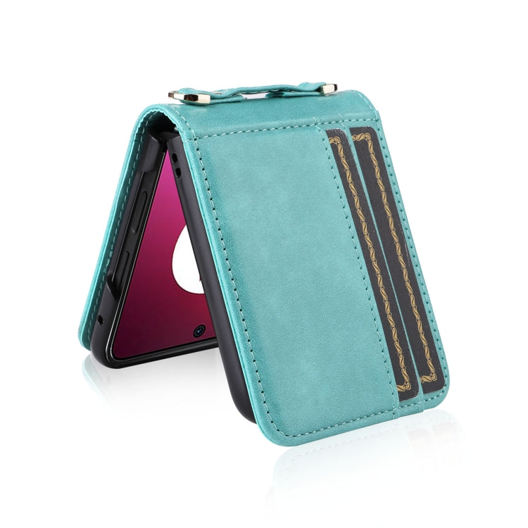 For Motorola Razr 40 Ultra Crossbody Card Slot Leather Phone Case(Mint Green) by buy2fix
