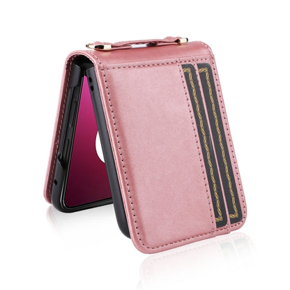 For Motorola Razr 40 Ultra Crossbody Card Slot Leather Phone Case(Pink) by buy2fix