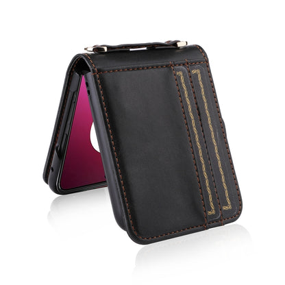 For Motorola Razr 40 Ultra Crossbody Card Slot Leather Phone Case(Black) by buy2fix