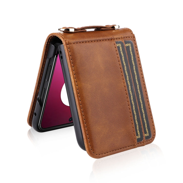 For Motorola Razr 40 Ultra Crossbody Card Slot Leather Phone Case(Brown) - Motorola Cases by buy2fix | Online Shopping UK | buy2fix