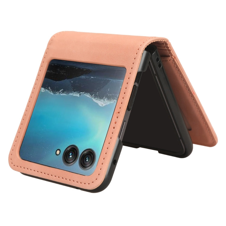 For Motorola Razr 40 Ultra Skin Feel Card Slot Leather Phone Case(Pink) by buy2fix