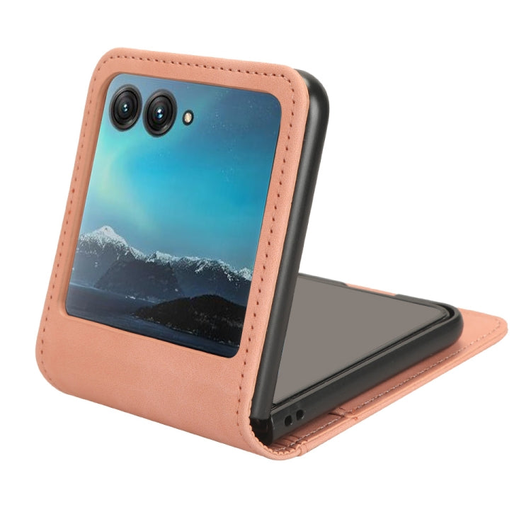 For Motorola Razr 40 Ultra Skin Feel Card Slot Leather Phone Case(Pink) by buy2fix