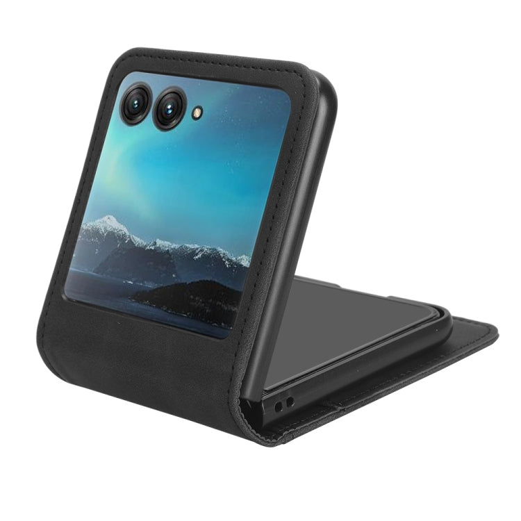 For Motorola Razr 40 Ultra Skin Feel Card Slot Leather Phone Case(Black) by buy2fix