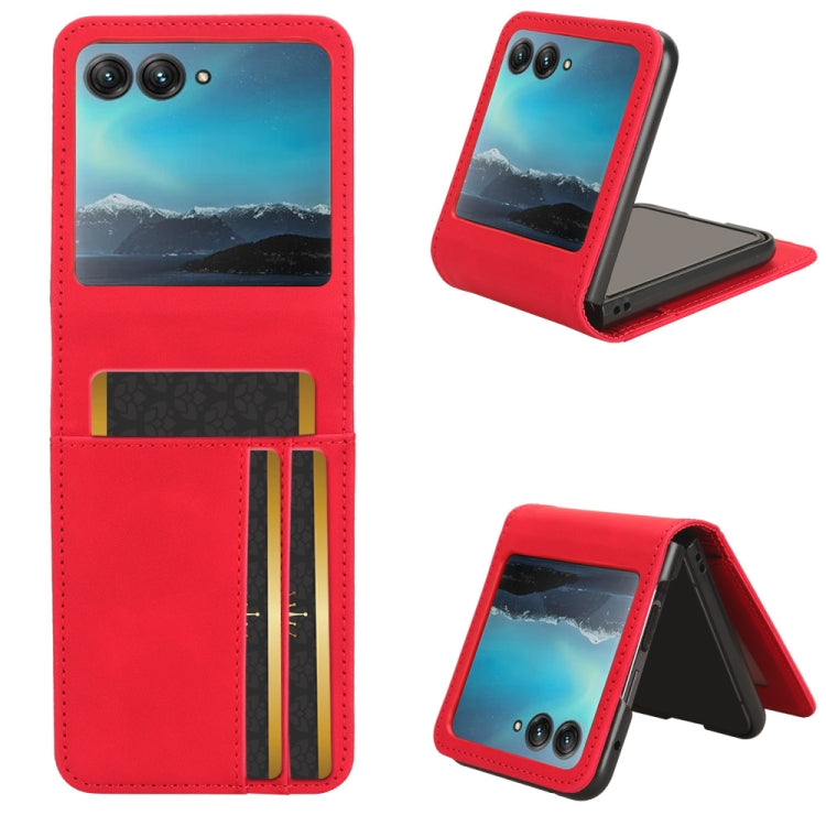 For Motorola Razr 40 Ultra Skin Feel Card Slot Leather Phone Case(Red) by buy2fix