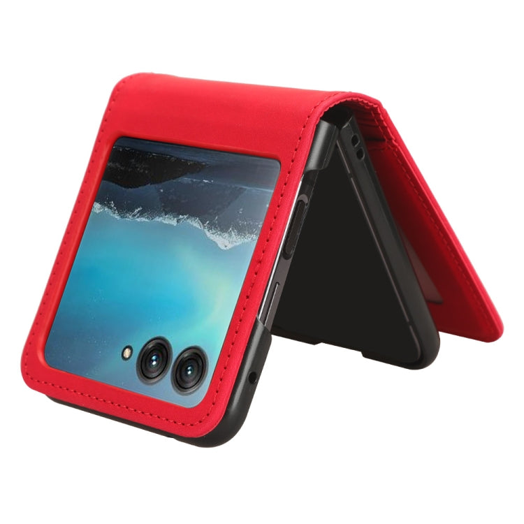 For Motorola Razr 40 Ultra Skin Feel Card Slot Leather Phone Case(Red) by buy2fix