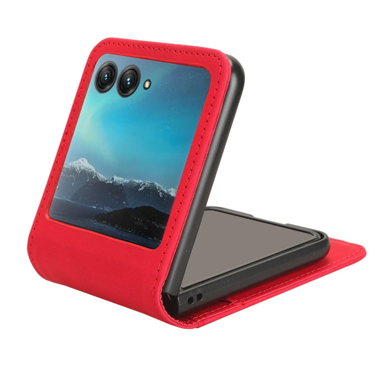For Motorola Razr 40 Ultra Skin Feel Card Slot Leather Phone Case(Red) by buy2fix