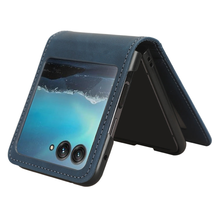 For Motorola Razr 40 Ultra Skin Feel Card Slot Leather Phone Case(Blue) by buy2fix