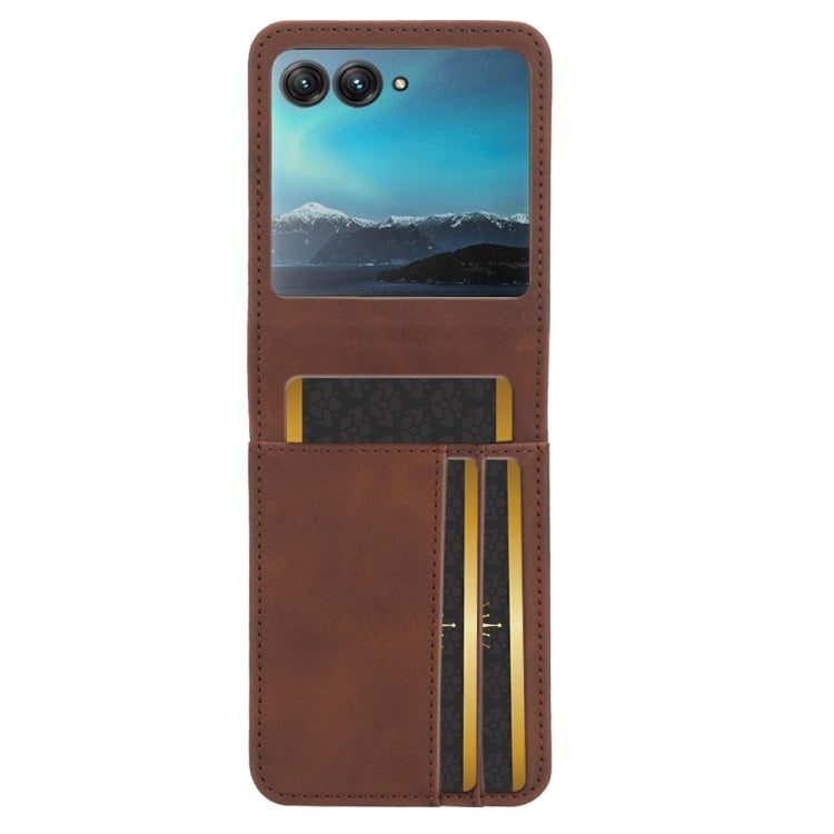 For Motorola Razr 40 Ultra Skin Feel Card Slot Leather Phone Case(Brown) by buy2fix