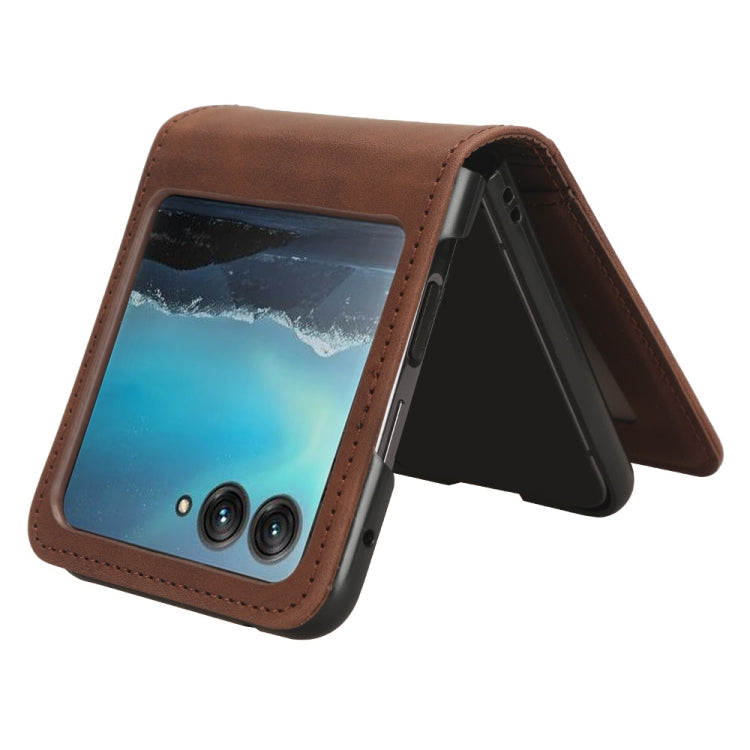 For Motorola Razr 40 Ultra Skin Feel Card Slot Leather Phone Case(Brown) by buy2fix