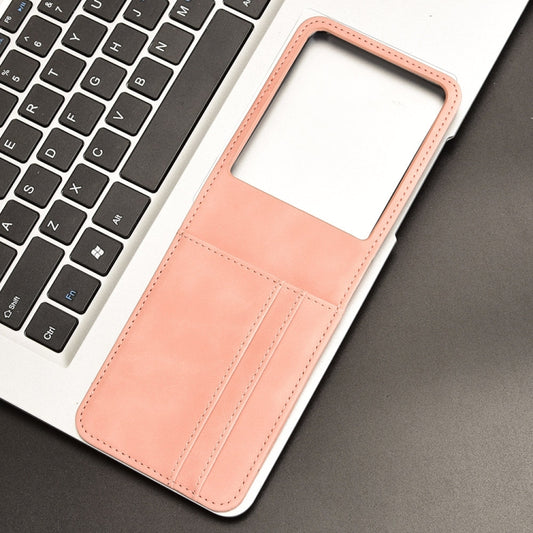 For Motorola Razr 50 Ultra Skin Feel Card Slot Leather Phone Case(Pink) by buy2fix