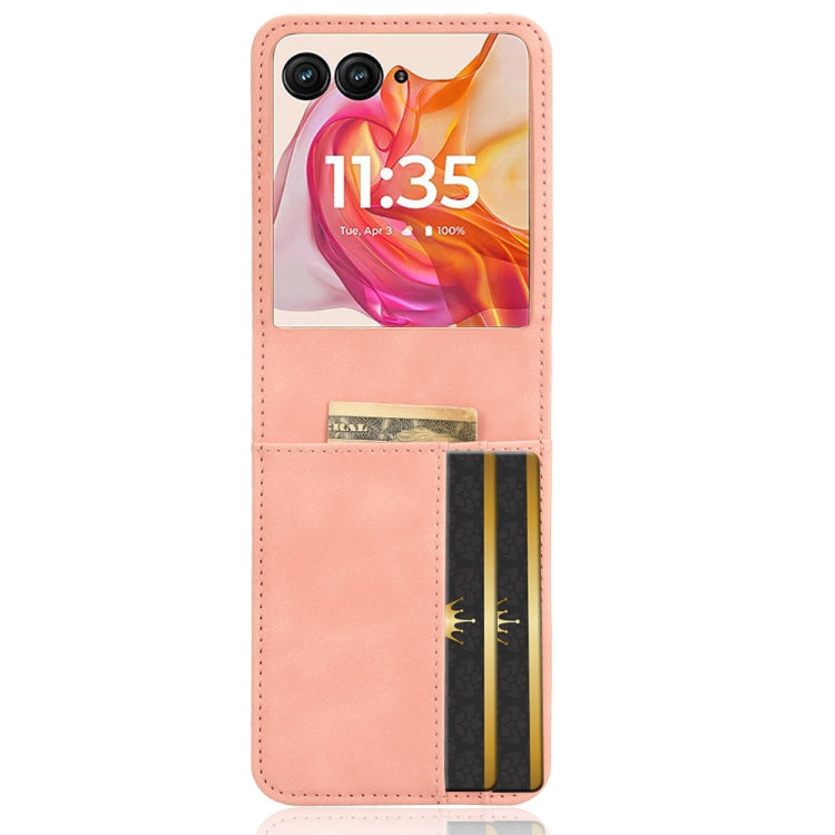 For Motorola Razr 50 Ultra Skin Feel Card Slot Leather Phone Case(Pink) by buy2fix