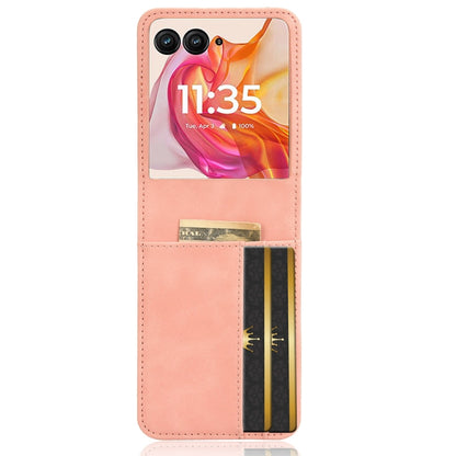 For Motorola Razr 50 Ultra Skin Feel Card Slot Leather Phone Case(Pink) by buy2fix