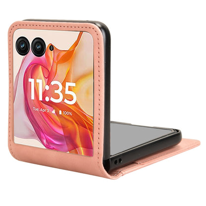 For Motorola Razr 50 Ultra Skin Feel Card Slot Leather Phone Case(Pink) by buy2fix