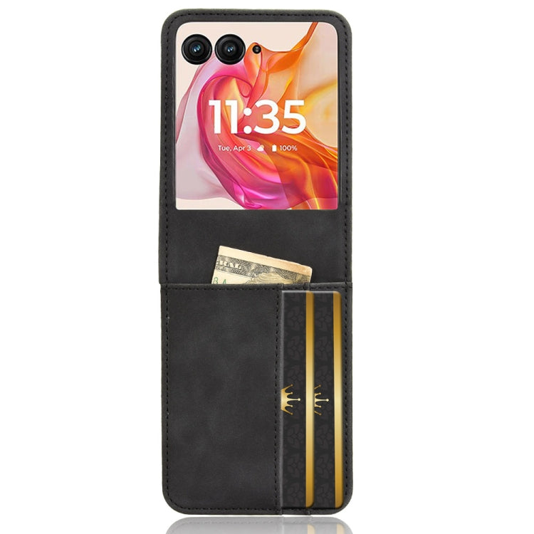 For Motorola Razr 50 Ultra Skin Feel Card Slot Leather Phone Case(Black) by buy2fix