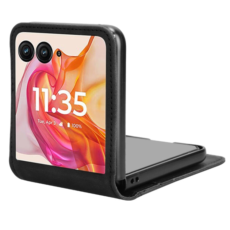 For Motorola Razr 50 Ultra Skin Feel Card Slot Leather Phone Case(Black) by buy2fix