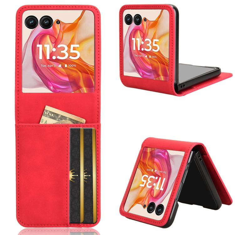 For Motorola Razr 50 Ultra Skin Feel Card Slot Leather Phone Case(Red) by buy2fix