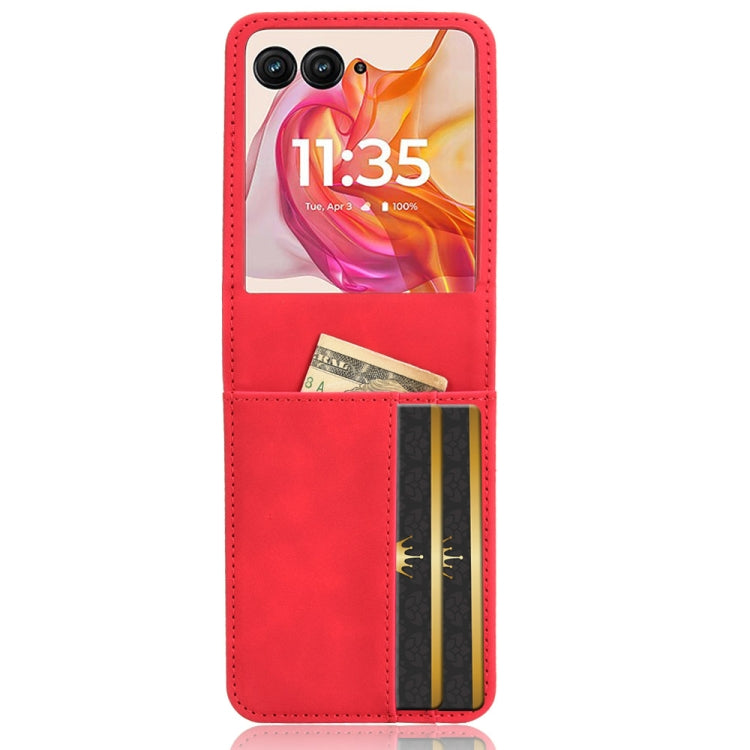 For Motorola Razr 50 Ultra Skin Feel Card Slot Leather Phone Case(Red) by buy2fix