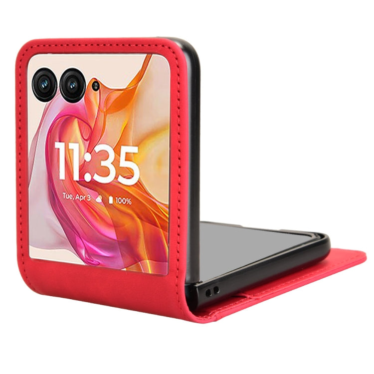 For Motorola Razr 50 Ultra Skin Feel Card Slot Leather Phone Case(Red) by buy2fix
