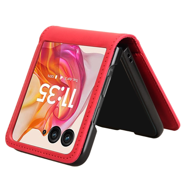 For Motorola Razr 50 Ultra Skin Feel Card Slot Leather Phone Case(Red) by buy2fix