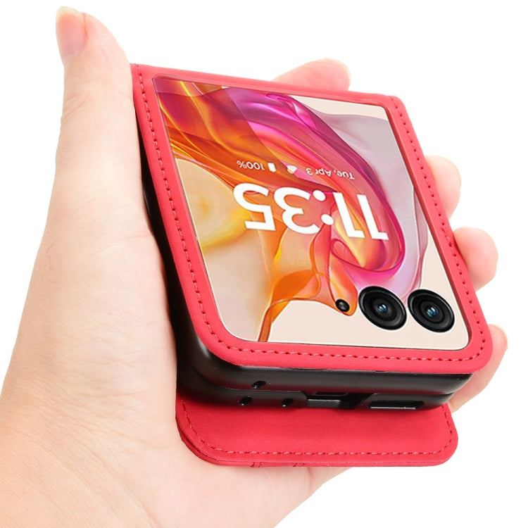 For Motorola Razr 50 Ultra Skin Feel Card Slot Leather Phone Case(Red) by buy2fix