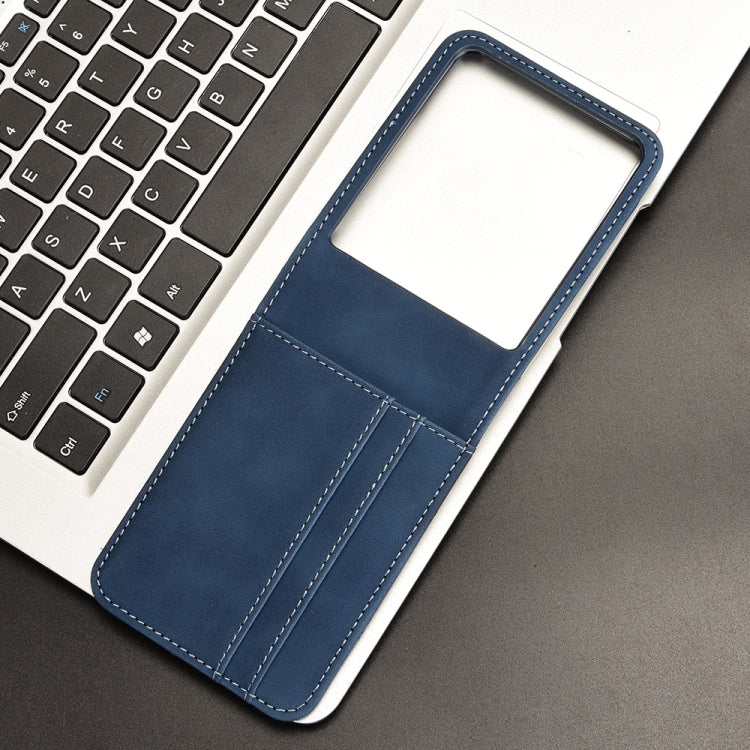 For Motorola Razr 50 Ultra Skin Feel Card Slot Leather Phone Case(Blue) by buy2fix