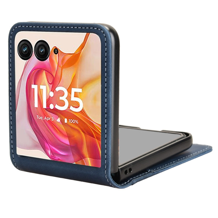 For Motorola Razr 50 Ultra Skin Feel Card Slot Leather Phone Case(Blue) by buy2fix