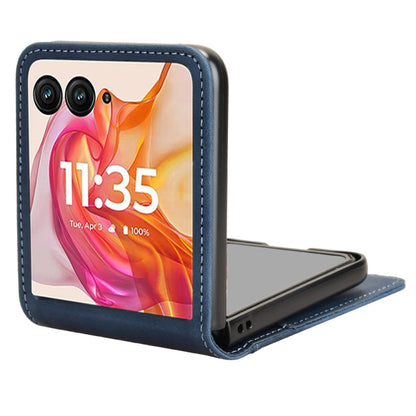 For Motorola Razr 50 Ultra Skin Feel Card Slot Leather Phone Case(Blue) by buy2fix