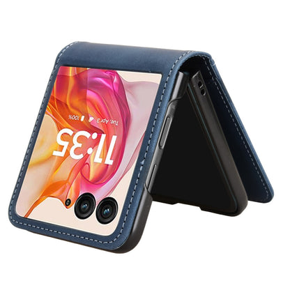 For Motorola Razr 50 Ultra Skin Feel Card Slot Leather Phone Case(Blue) by buy2fix