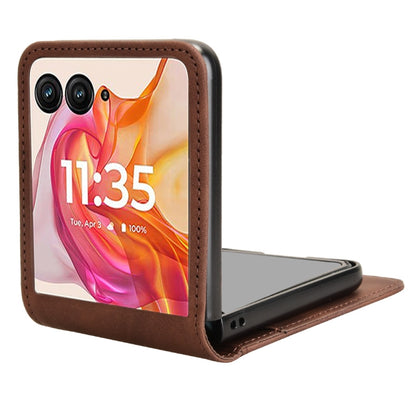 For Motorola Razr 50 Ultra Skin Feel Card Slot Leather Phone Case(Brown) by buy2fix