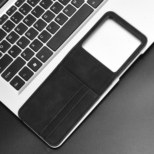 For Motorola Razr 50 Skin Feel Card Slot Leather Phone Case(Black) by buy2fix