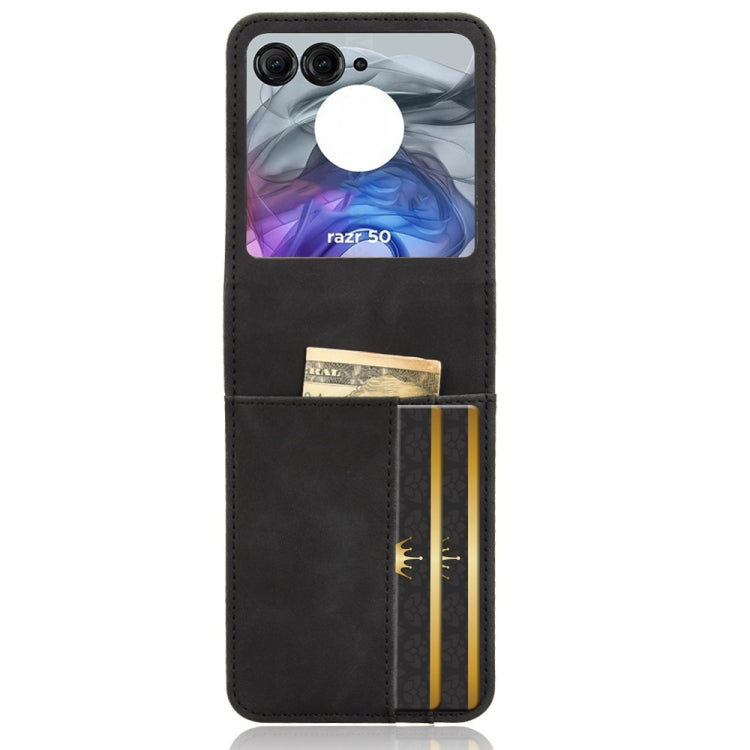 For Motorola Razr 50 Skin Feel Card Slot Leather Phone Case(Black) by buy2fix