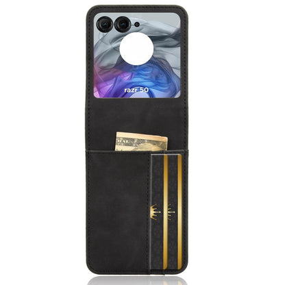 For Motorola Razr 50 Skin Feel Card Slot Leather Phone Case(Black) by buy2fix