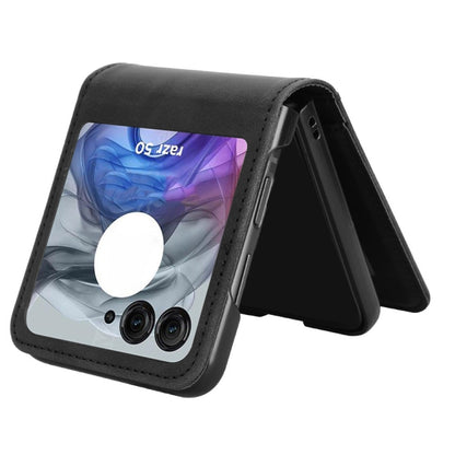 For Motorola Razr 50 Skin Feel Card Slot Leather Phone Case(Black) by buy2fix