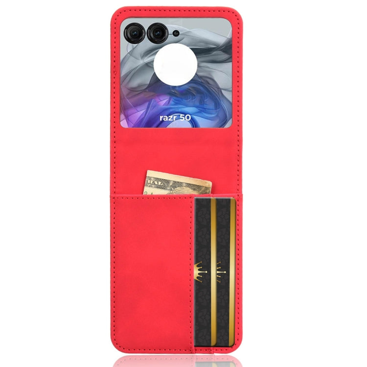 For Motorola Razr 50 Skin Feel Card Slot Leather Phone Case(Red) by buy2fix