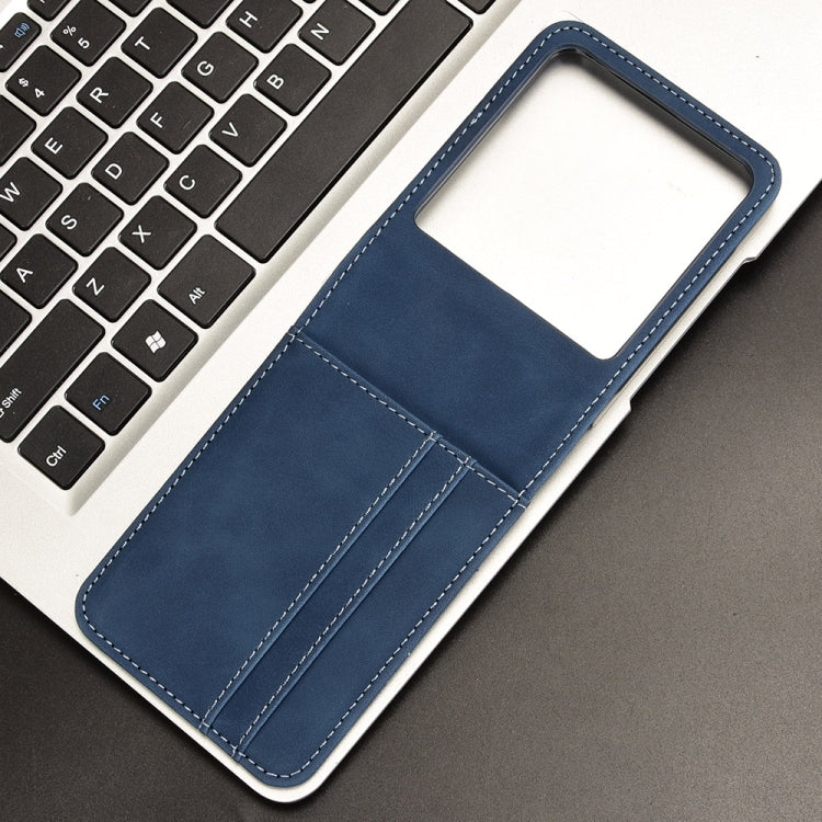 For Motorola Razr 50 Skin Feel Card Slot Leather Phone Case(Blue) by buy2fix