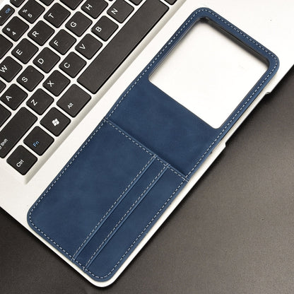 For Motorola Razr 50 Skin Feel Card Slot Leather Phone Case(Blue) by buy2fix