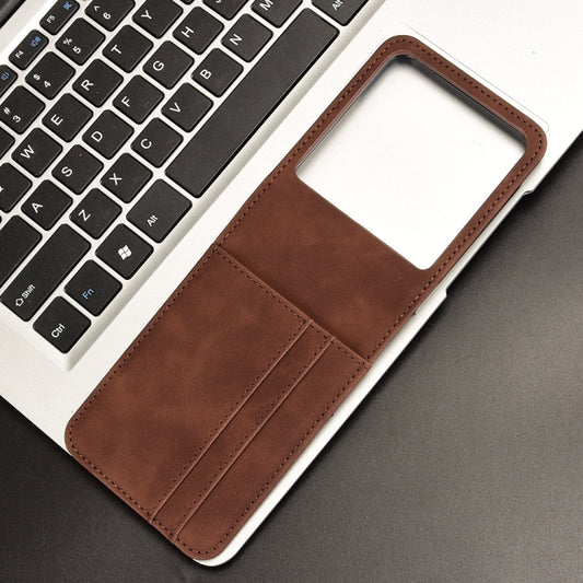 For Motorola Razr 50 Skin Feel Card Slot Leather Phone Case(Brown) - Motorola Cases by buy2fix | Online Shopping UK | buy2fix