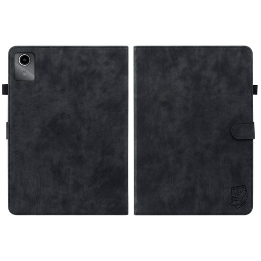 For Lenovo Tab M11/Xiaoxin Pad 11 2024 Tiger Pattern Flip Leather Tablet Case(Black) - Lenovo by buy2fix | Online Shopping UK | buy2fix