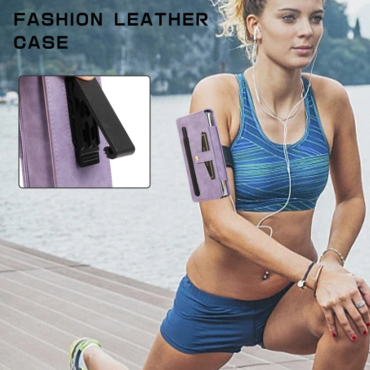 For Samsung Galaxy Z Fold5 Multifunctional Folding Phone Leather Case(Purple) - Galaxy Z Fold5 Cases by buy2fix | Online Shopping UK | buy2fix