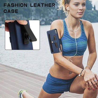 For Samsung Galaxy Z Fold5 Multifunctional Folding Phone Leather Case(Blue) - Galaxy Z Fold5 Cases by buy2fix | Online Shopping UK | buy2fix