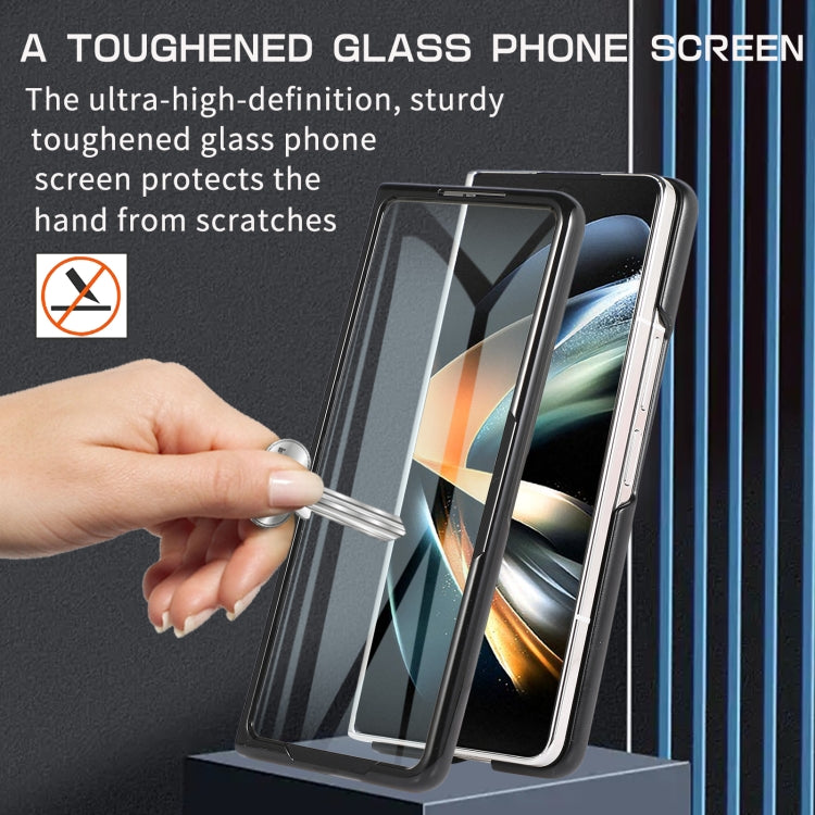 For Samsung Galaxy Z Fold4 Multifunctional Folding Phone Leather Case(Grey) - Galaxy Z Fold4 5G Cases by buy2fix | Online Shopping UK | buy2fix