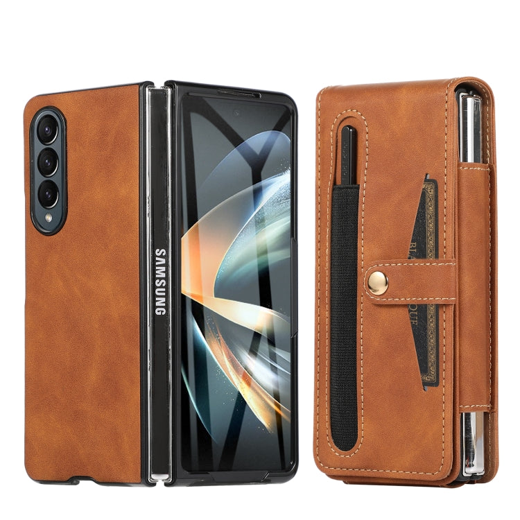 For Samsung Galaxy Z Fold3 5G Multifunctional Folding Phone Leather Case(Brown) - Galaxy Phone Cases by buy2fix | Online Shopping UK | buy2fix