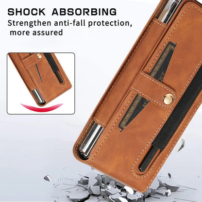 For Samsung Galaxy Z Fold3 5G Multifunctional Folding Phone Leather Case(Brown) - Galaxy Phone Cases by buy2fix | Online Shopping UK | buy2fix